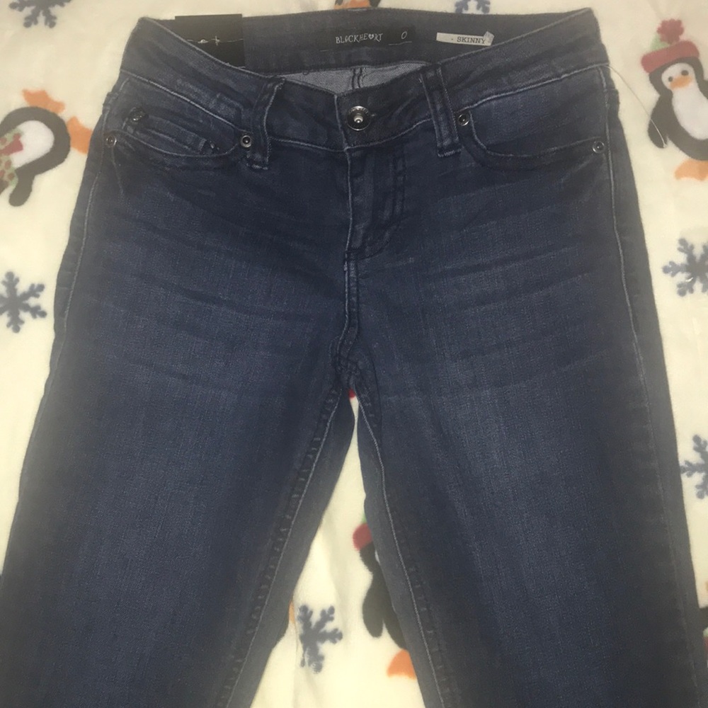 BNWT Size 0 Dark Blue Wash Hot Topic Skinny Jeans